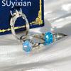925 Sterling Silver Fashion Light Luxury Ice Flower Cut Zircon Twist Ring Birthday Party Anniversary Gift