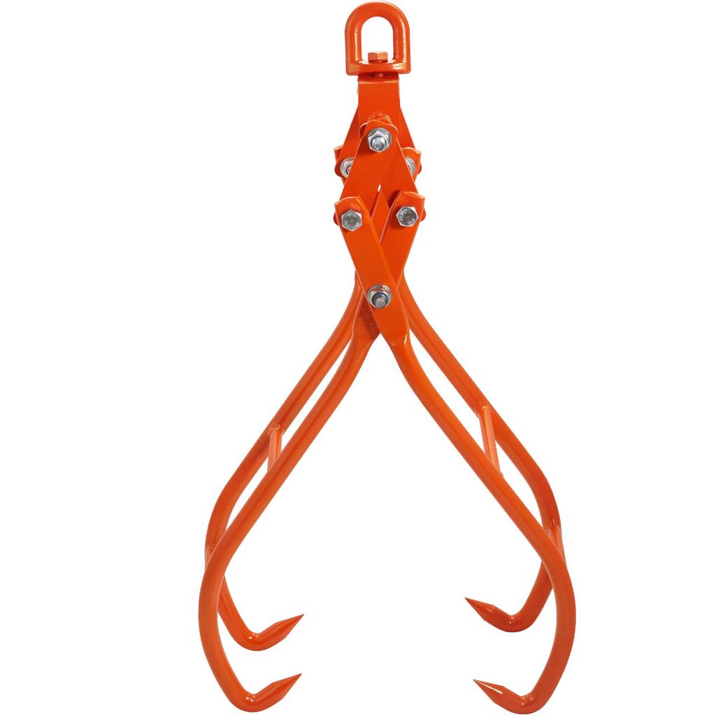 VEVOR Timber Claw Hook, 36 Inch 4 Claw Log Grapple for Logging Tongs, Swivel Steel Log Lifting Tongs