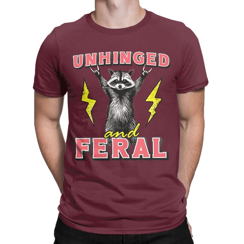 Unhinged And Feral Racoon Graphic 100 Cotton Tshirt Unhinged And Feral Tees Tops For Unisex