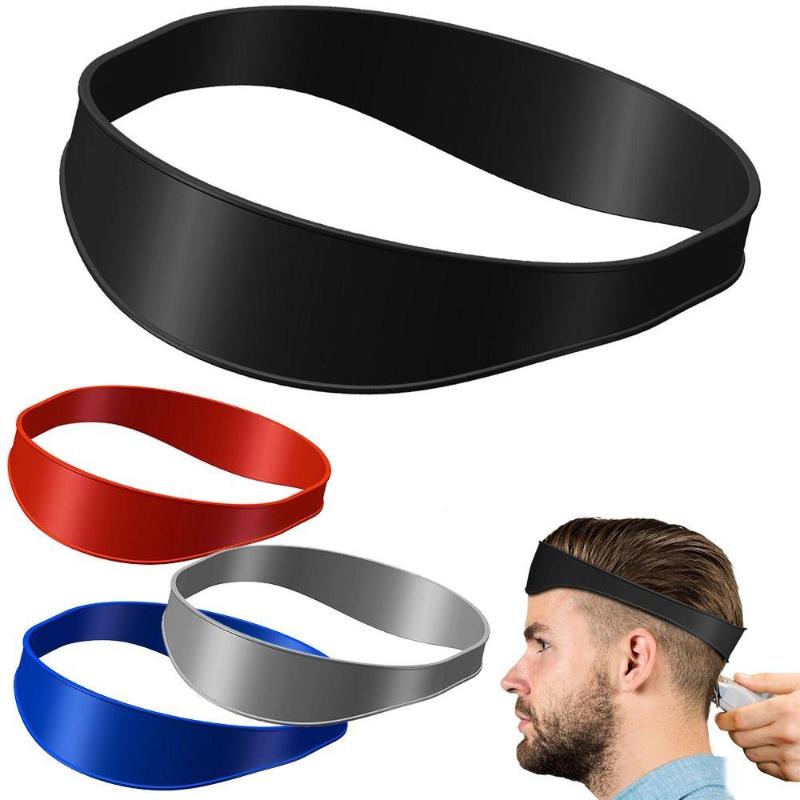 Silicone Hairline Cutting Guide Band Curved Edge Adjustable Fit For Home Diy Haircut Barbershop Use
