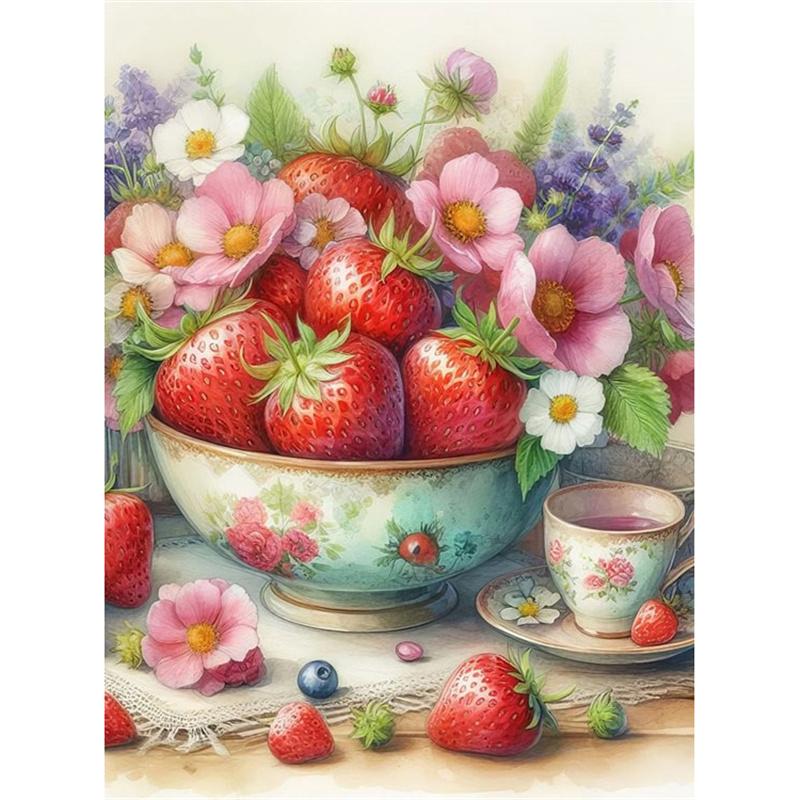 Diamond Embroidery Sale Fruit Flower Mosaic Needlework Full Kits Diamond Painting Kitchen Floral Cross Stitch Needlework