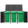 VidaXL Triple Bin Shelter Black 207x80x117 Cm Woven Resin 319862