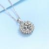 Silver Sunflower Necklace, S925 Moissanite-Inlaid Choker for Women