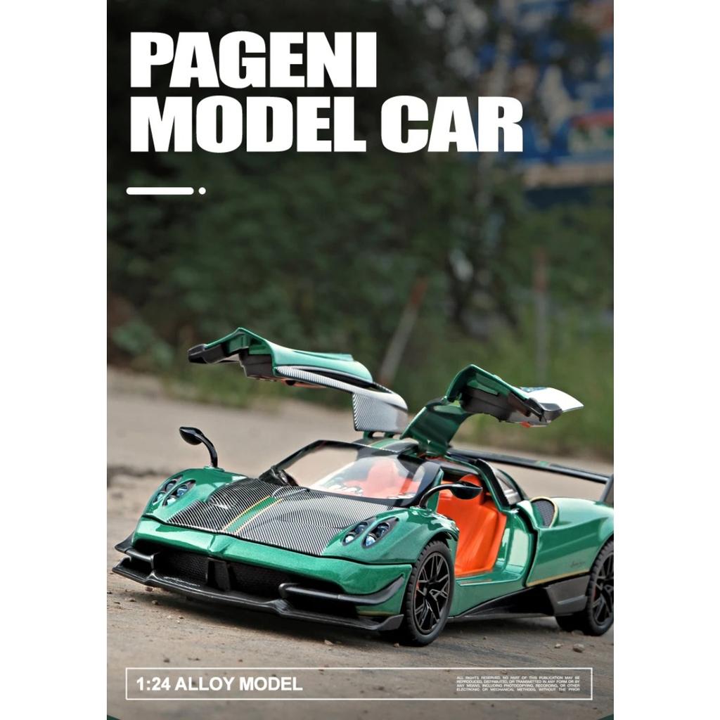 1/24 Pagani Huayra BC Supercar Alloy Die Cast Toy Car Model Sound and Light Pull Back Children's Toy Collectibles Birthday Gift