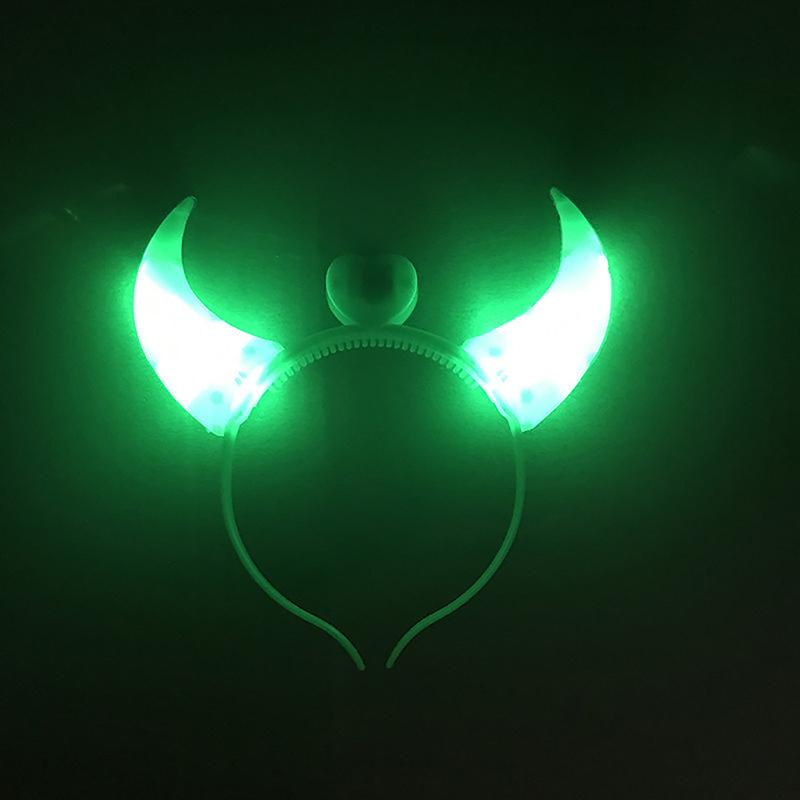 Glowing Toys Children Adults Halloween And Christmas Party Decor Led Funny Devil Horn Light Up Headband Hair Hoops Flashing Horn
