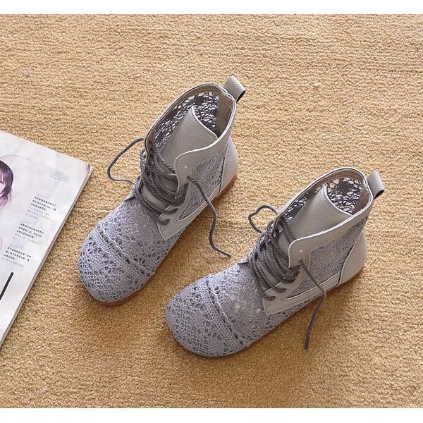 Summer Boots Women Shoes Pink White Sweet Ladies Ankle Boots Flat Casual Woman Summer Shoes High Pink White Black 40 серый 3800₽