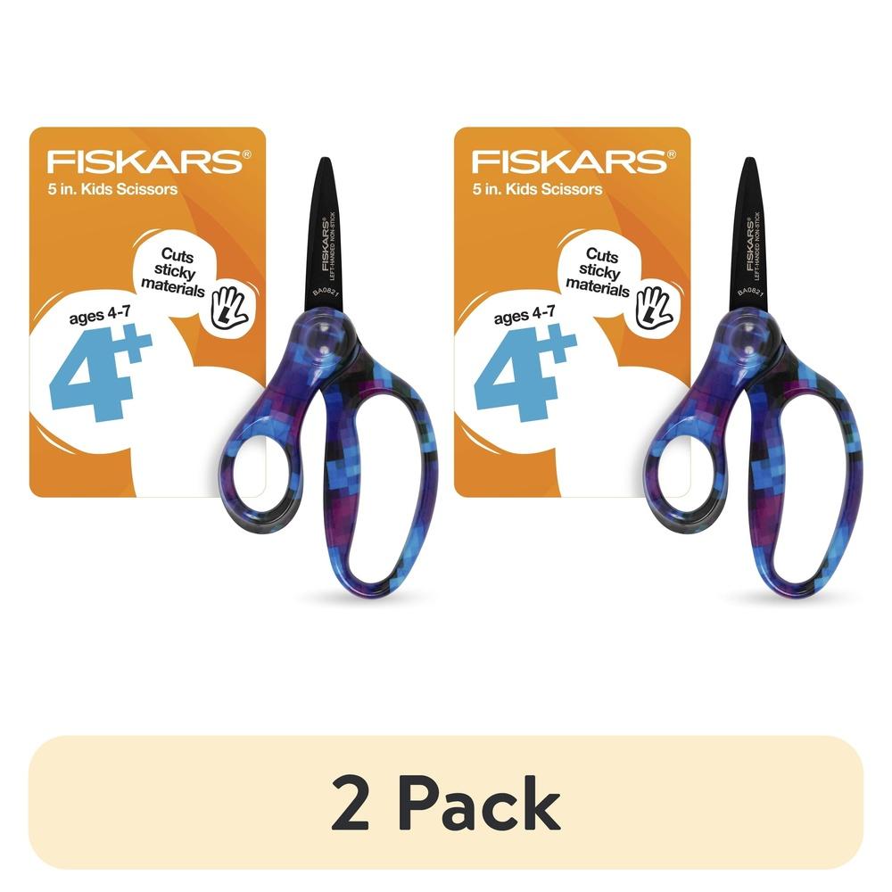 

2 Pack Left-Handed Kids Scissors 5 Inch Non-Stick Pointed Tip Ergonomic Design Classroom Crafting Safe Cutting United States