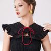 Black Bowknots Fake Collar Shoulder Wraps for Womens Removable Wedding Party Shirt False Detachable Collar Ties