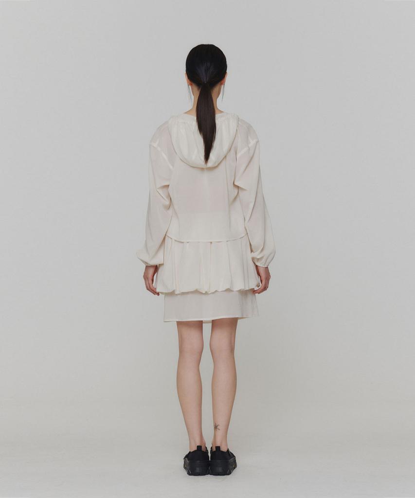 Amomento Sheer Layered Skirt_Ivory