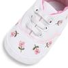 Floral Embroidered Soft Sole Non-Slip Baby Walking Shoes Toddler Canvas Sneakers for Boys Girls