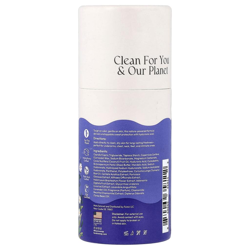 Fomin, Full Body Deodorant, Aluminum-Free, Lavender Chamomile, 50g (1.76oz)