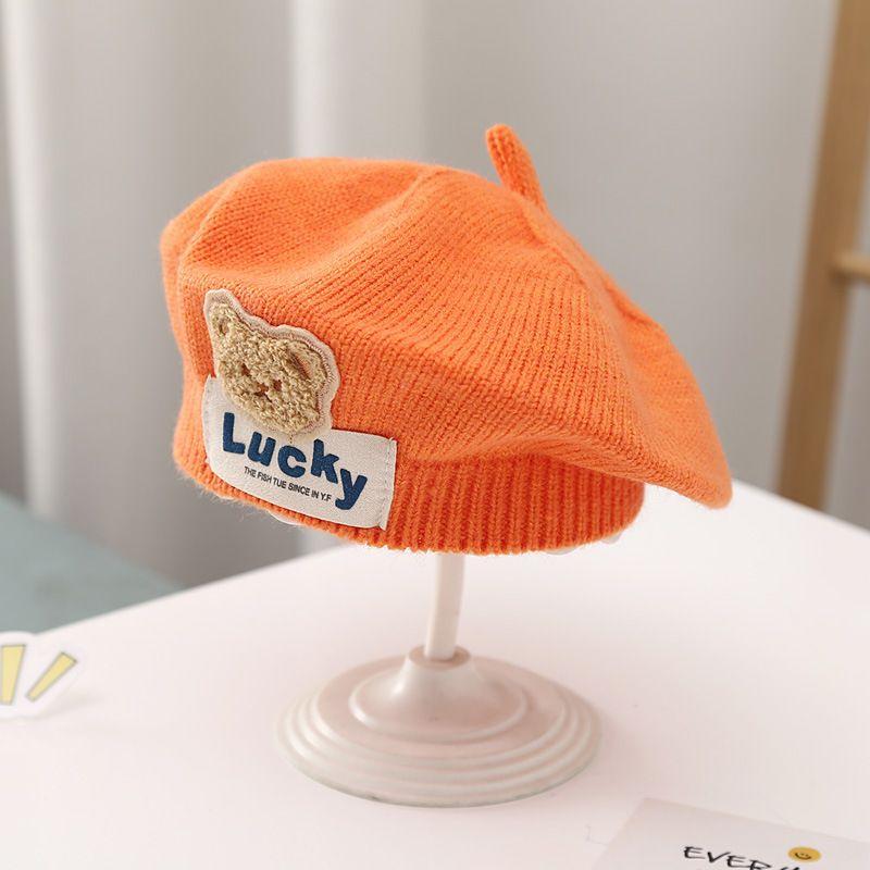 Λουλούδι Baby Beret Καπέλο Χειμερινό Ζεστό πλεκτό καπέλο Beanie για βρέφη κοριτσάκια Κορεάτικη Πριγκίπισσα νηπίων Καλλιτέχνης Μονόχρωμα καπέλα ζωγραφικής