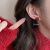 Cherry Red Vintage Daily Stud Earrings For Women Small Design Ear Jewelry