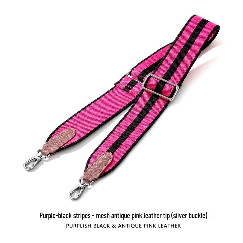 F-97 Color Block Stripe Wide Canvas Shoulder Strap for Bag Modification