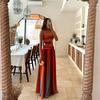 Tie-Dye Farbverlauf Ausgeschnitten Damen Maxi Kleid Elegant Schulterfrei A-Linien Saum Lange Kleider Neu Sommerurlaub Damenroben
