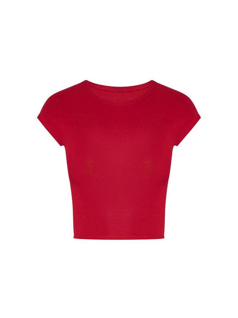 2025 Women's Sexy Hot Girl Short Sleeve Cropped Bodycon Navel-Baring Slim Fit Top - Trendy Summer Style