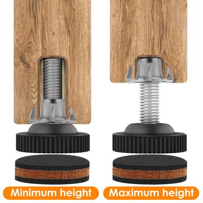 20Pcs Adjustable Furniture Levelers Furniture Legs Increased Height Anti-slip Foot Riser Sofa Table Chair Raiser Floor Protector