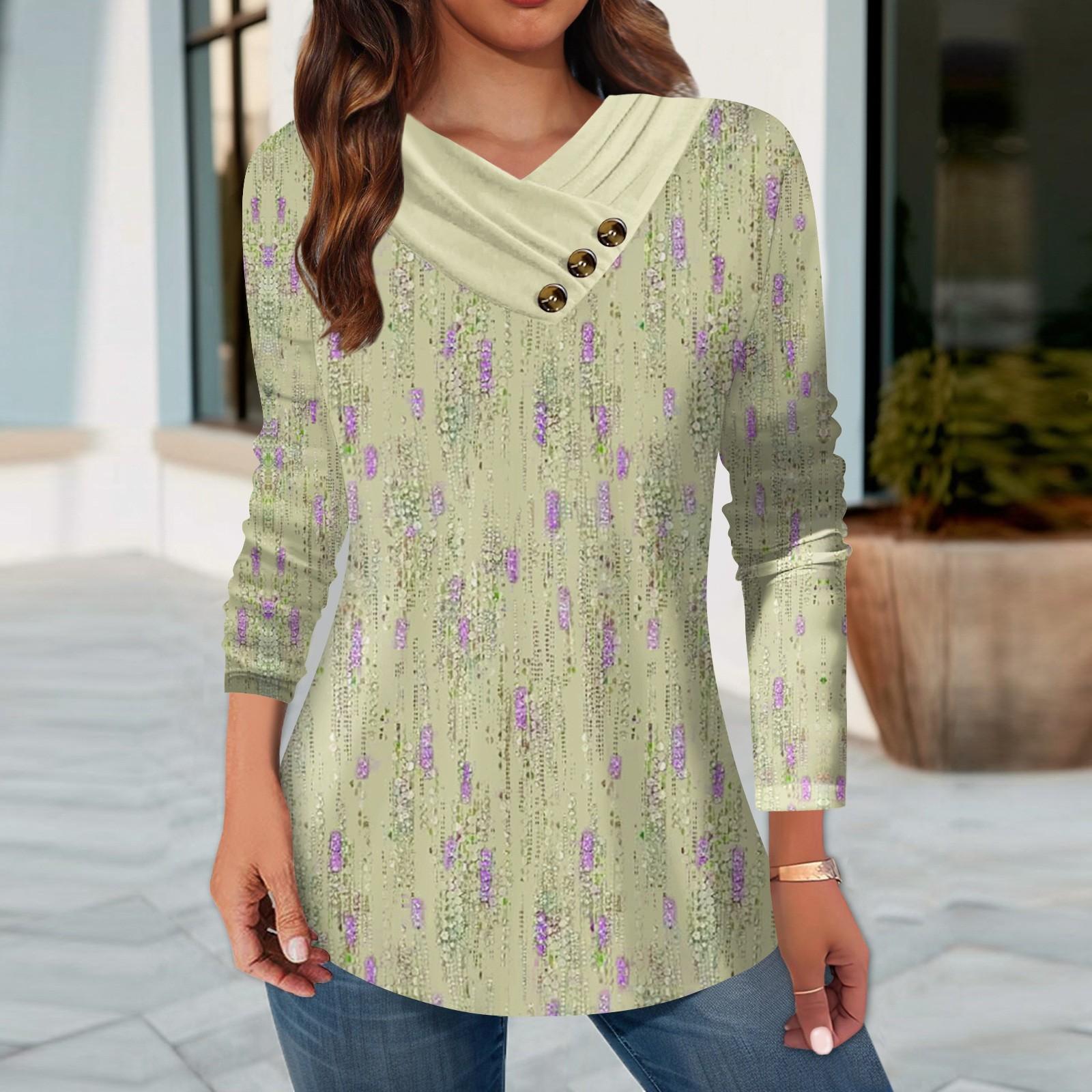 

Жіночі топи Повсякденні сорочки з довгими рукавами на ґудзиках Вінтажні друковані модні кольорові блузки в стилі печворк Трійники L жовтий