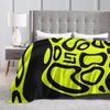 Abstract Art Neon Yellow & Black Pattern Blanket Cozy Soft Warm Flannel Throw Blanket for Sofa Bed Picnic Travel Home Decor