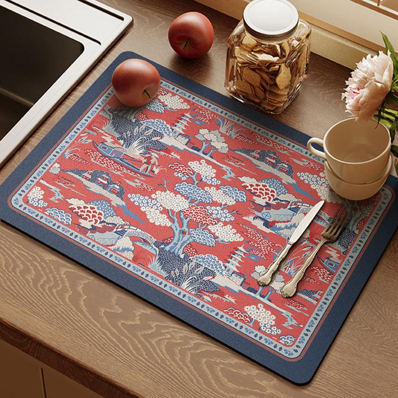 

Американський ретро світлий розкішний кухонний стільниковий дренажний килимок, діатомовий грязьовий всмоктувальний килимок, швидковисихаючий мийний стіл, раковина, барний килимок 30X40cm11.8X15.7in