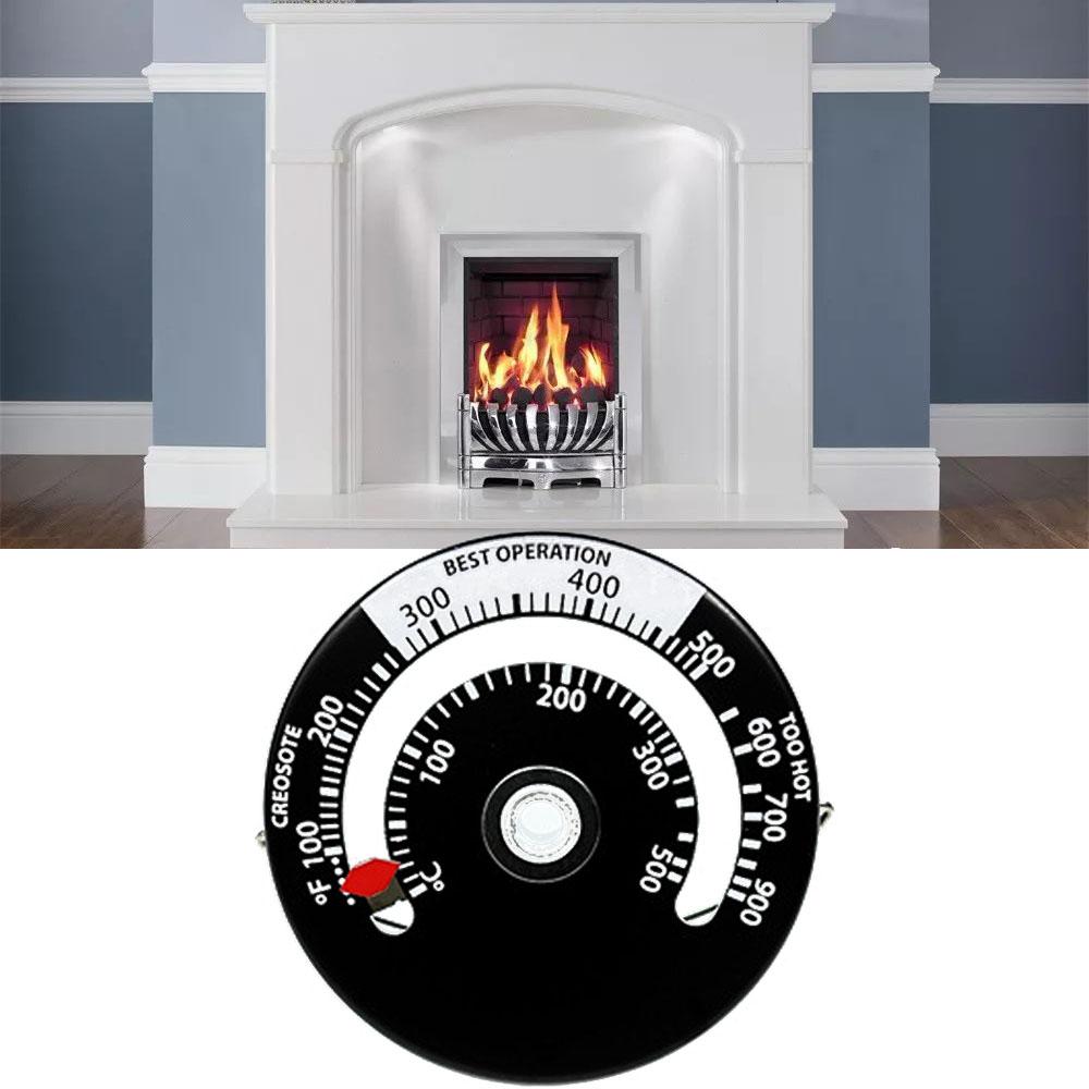 Hot Thermometer Magnetic Wood Stove Heater Fireplace Fan Mental Thermometer with Sensitivity Probe Household Barbecue Oven Tool