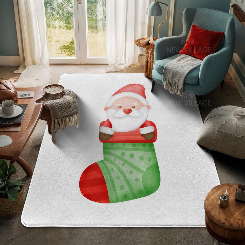 House Entrance Carpet Home Door Mat Living Room Bath Foot Bathroom Non-slip Water Absorption Rugs Bath Merry Christmas Winter