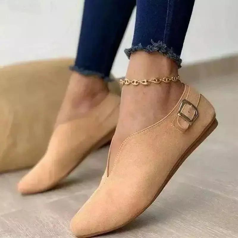 Casual Loafers Women Shoes 2025 Spring Summer Soft Fashion Flats Zapatos Women Pointed Toe Shallow Boat Shoes Mujer