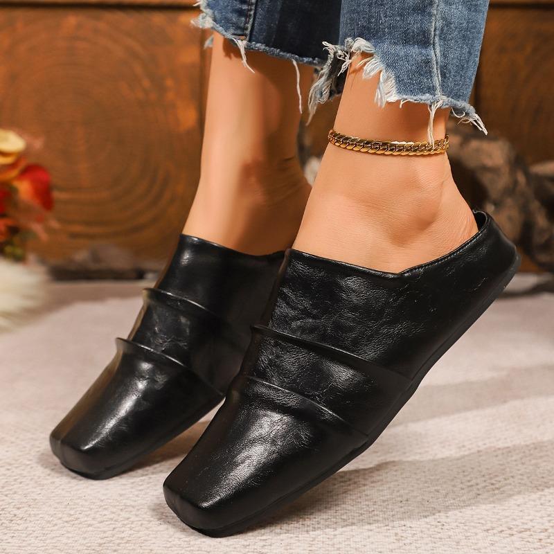 Fashion Niche Baotou Semi-slippers for Women's Outward Wear 2025 New French Retro All-match Interior Height-increasing Cool Mop