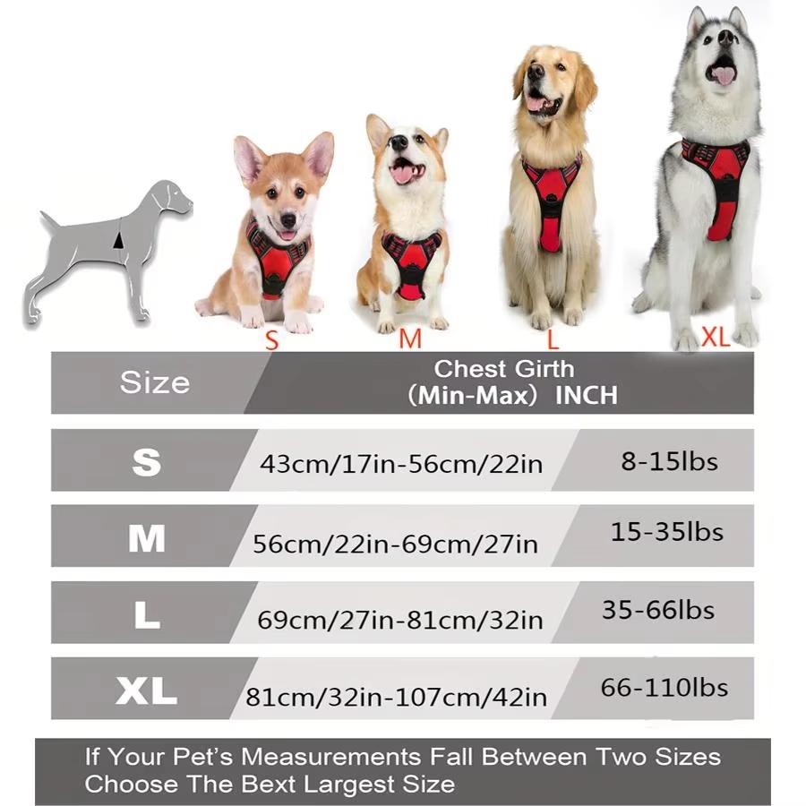 Dog Harness No Pull Reflective Dog Harness Vest Featuring Easy Control Handle Designed for Small Large Dogs Outdoor Walking Training Supplies