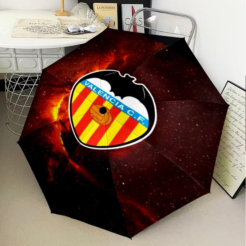 Valencia Cf Crest Design Umbrella Folding umbrella, automatic umbrella 8-Frame for Travel, camping Use Gift for Halloween Christmas