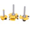 3pcs 45 Degree Angle Lock Miter Router Bit 3 Teeth T-Shape Tongue and Groove Set  For Cabinets