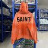 Mens Oversized Hooded Sweatshirt With Letter Print Washed Vintage Cotton Blend Loose Fit Streetwear