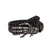 Cintura in Pelle Punk con Teschio e Fibbia Metallica per Uomo Giovane Streetwear Casual