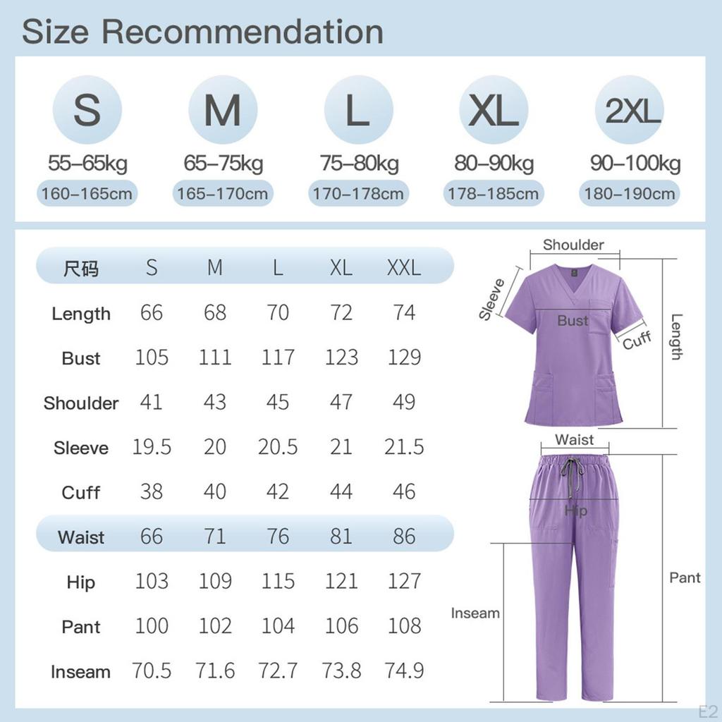 Nursing Uniforms Scrub Set Nurse Top and Pants