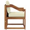Outdoor Sofa Solid Acacia Wood Natural and Cream