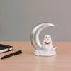 Compact Size Ghost Moon Table Decor Smooth Finish Halloween Resin Ornament  Festival Gift