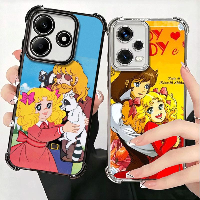 Candy 90s Cartoon Plating Phone Case For Xiaomi Redmi Note 14 15 Pro Plus 13 12 11 11S 11T 10 9S 9 5G Anti-Fall Airabag Cover