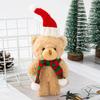 Christmas Teddy Bear Figurine Cute Scarf Plush Little Bear Gifts Home Decoration Ornament Bag Keychain Christmas Tree Pendants