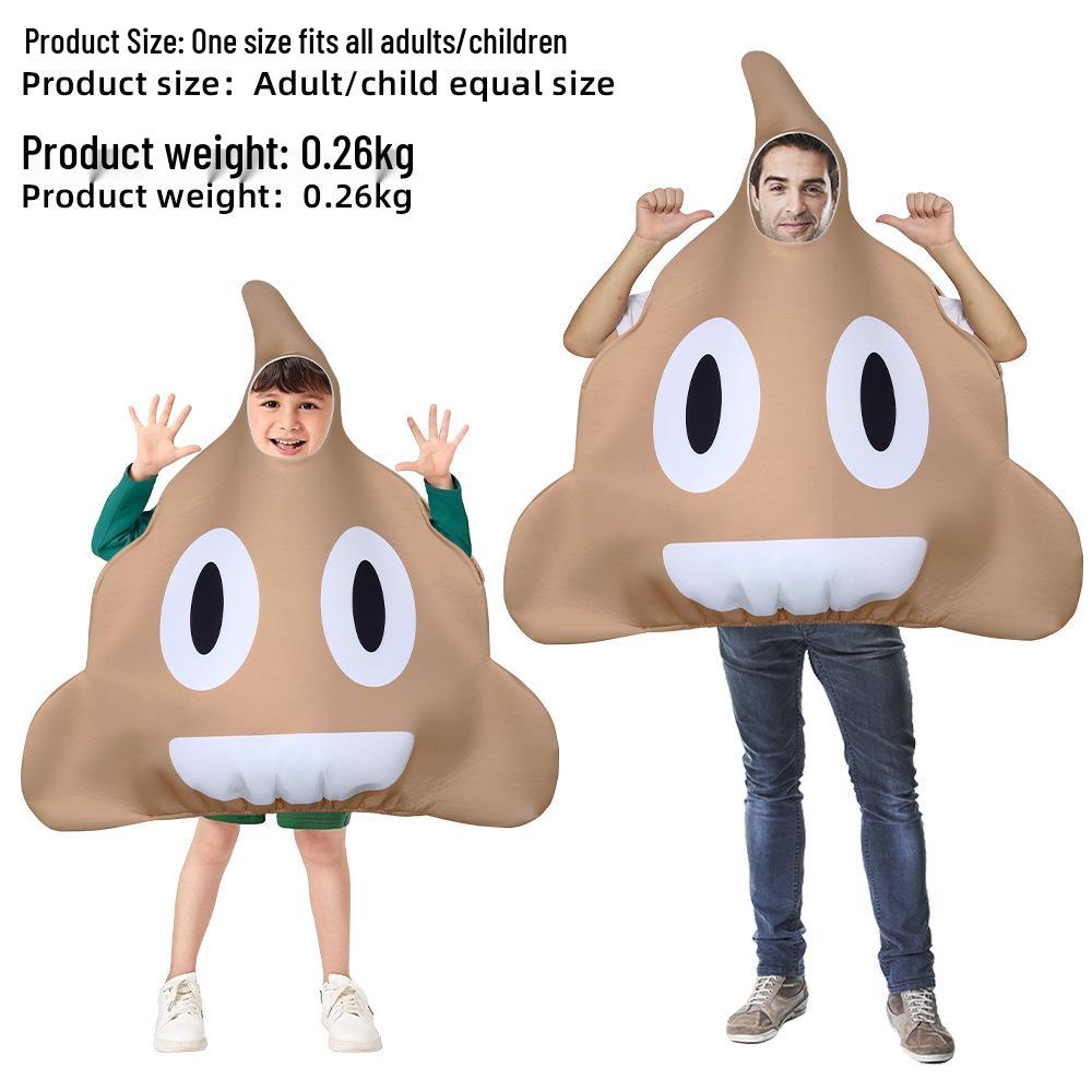 Parent-Child Role-Playing Poop Emoji Costume for Halloween & Stage Performance Child Standard Size