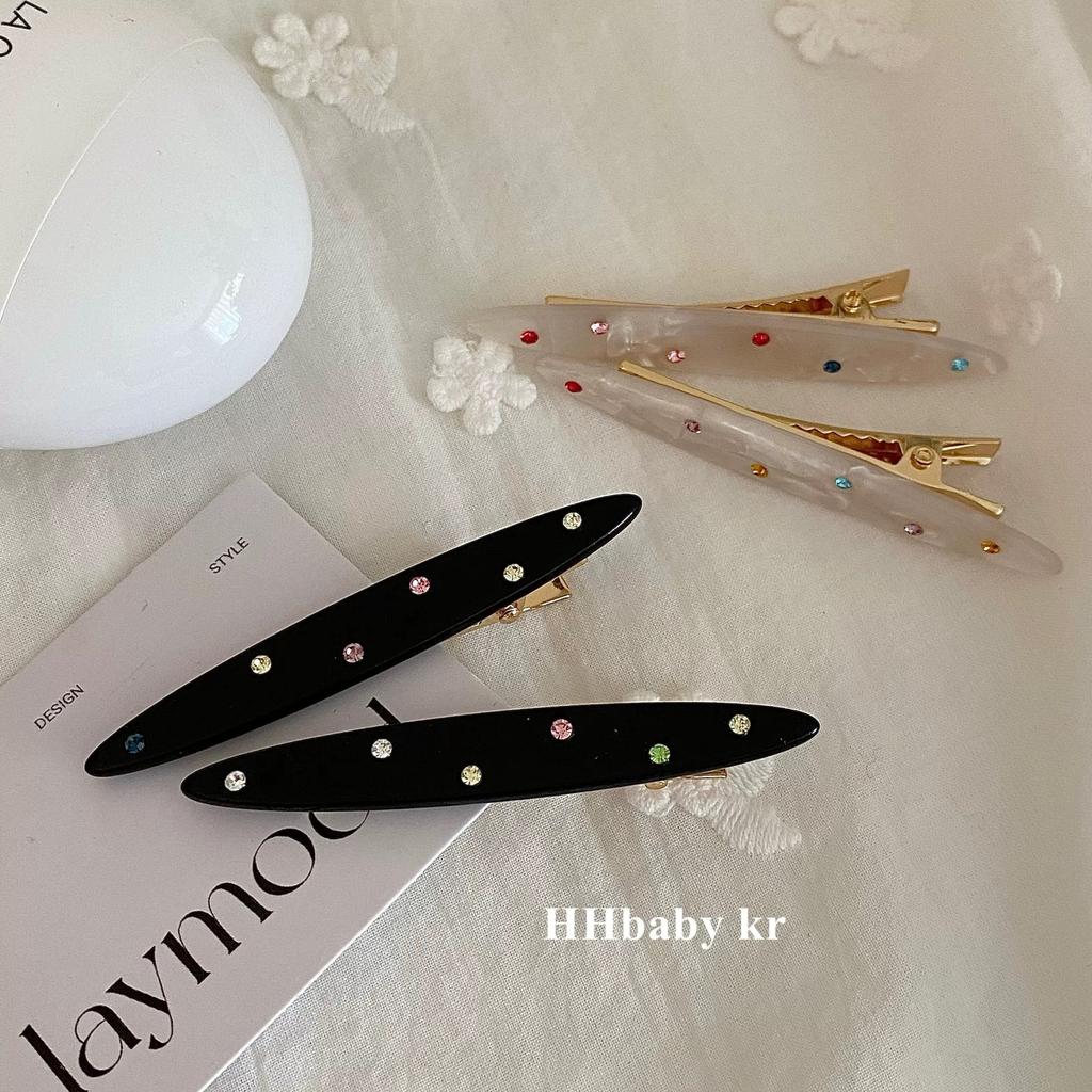 Water Diamond Hair Clips, Sweet Bangs, Side Hair Clips, Oval Duckbill Clips, Hair Accessories