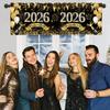 2026 Happy New Year Short Curtains Valances Fireworks&Balloons Windows Treatments New Year Decorations for Home Kitchen Bathroom
