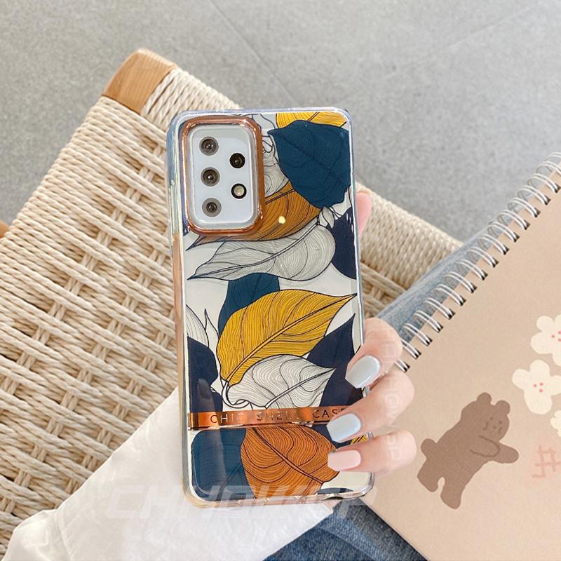 Painted Phone Case For Samsung Galaxy S20 S21 S30 Plus Ultra FE Transparent Flower Cover Soft TPU Shockproof Case For Samsung A12 A52 A72 5G