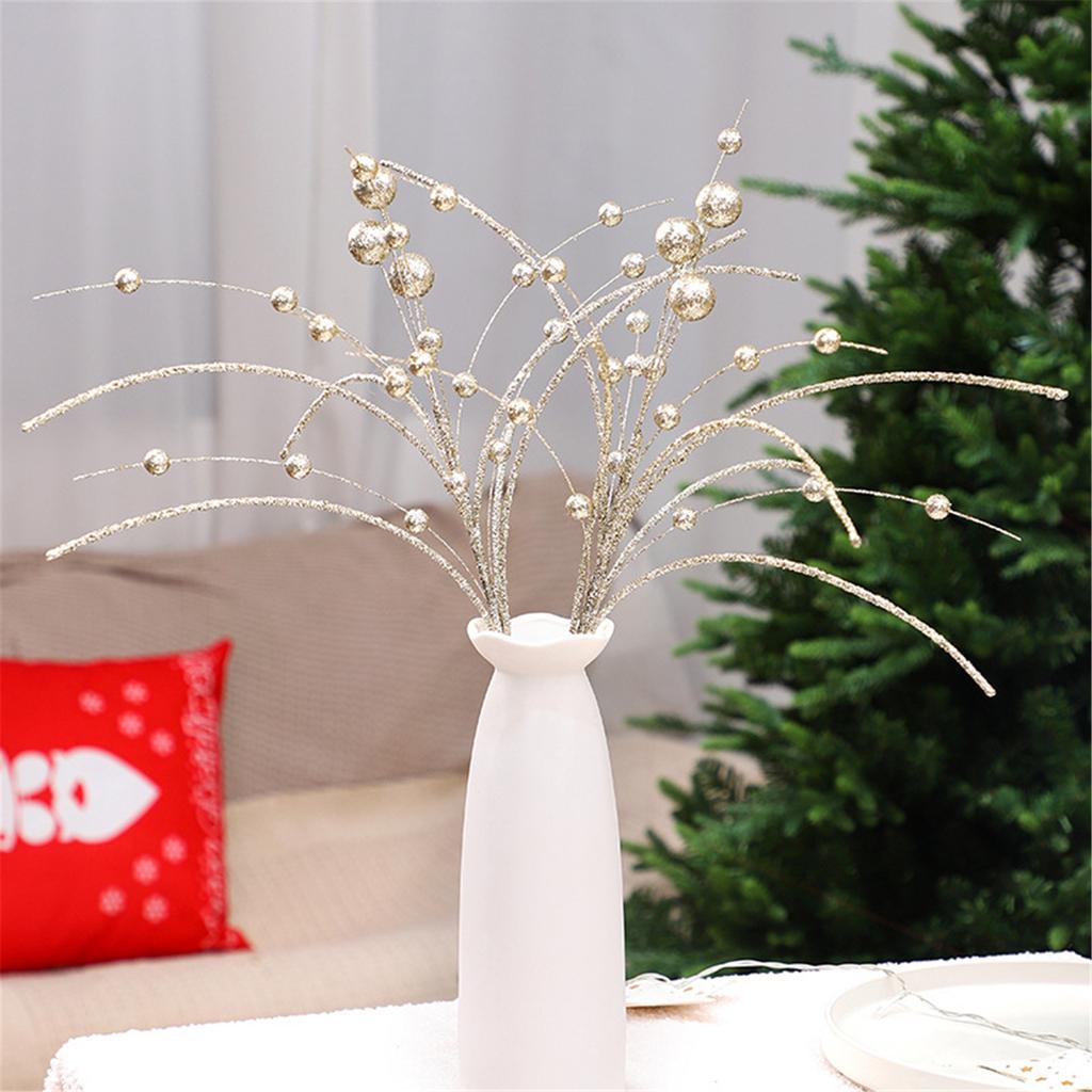 2Pcs Christmas Holly Berries Branch Christmas Plant Arrangement for Christmas Wreaths Thanksgiving Wedding Decorations