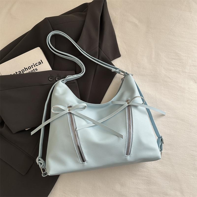 Retro Large Capacity Soft Leather Tote Bag With Knot Casual Double Shoulder Bag Trendy Sle Women'S Handbag