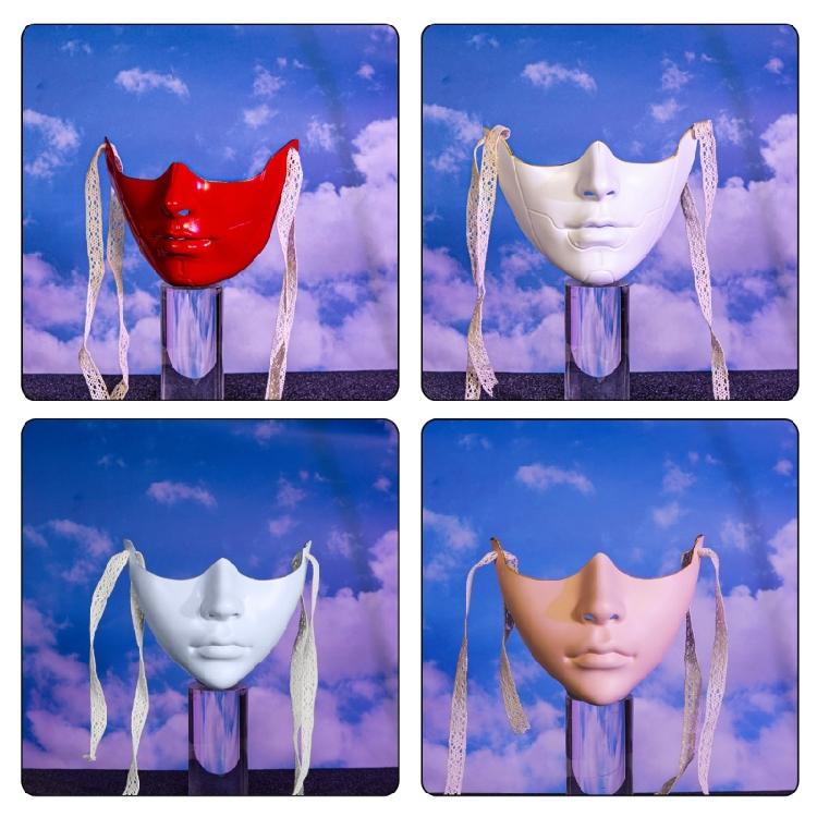 Målad Skönhetsmask Maskeradmask Festmask Estetisk Mask Mekanisk Halvansiktsmask för Halloween Jul Cosplay