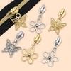 Long Lasting Zinc Alloy Zipper Slider Chic Butterfly Flower Zip Puller Head for Home DIY Sewing Bag Clothing Replacement Accessory