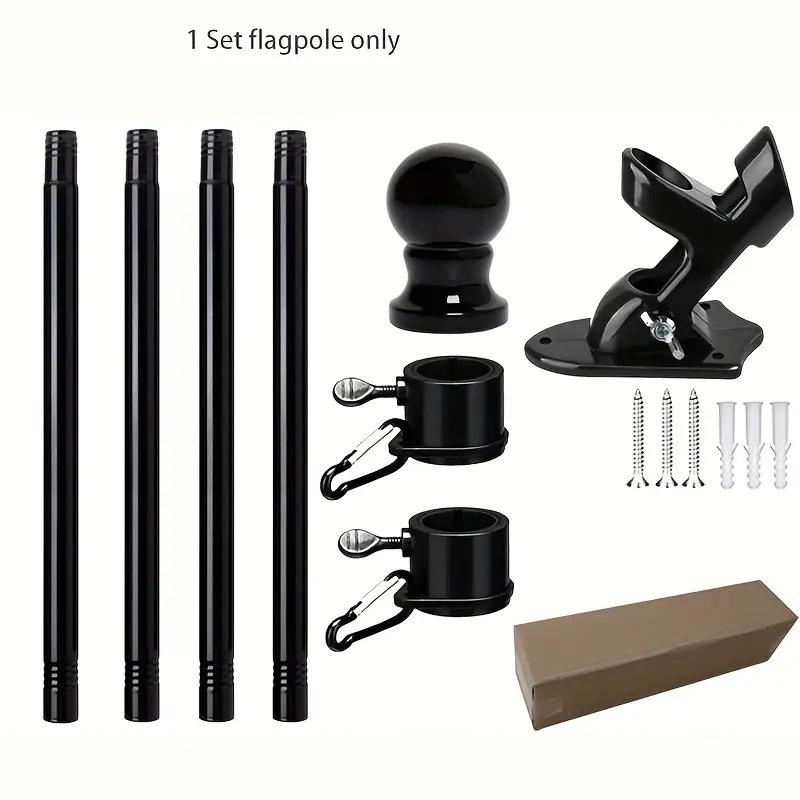 1.8m Rotating Stainless Steel Flagpole, 5-Section, Anti-Tangle, Wall-Mountable, Outdoor Use