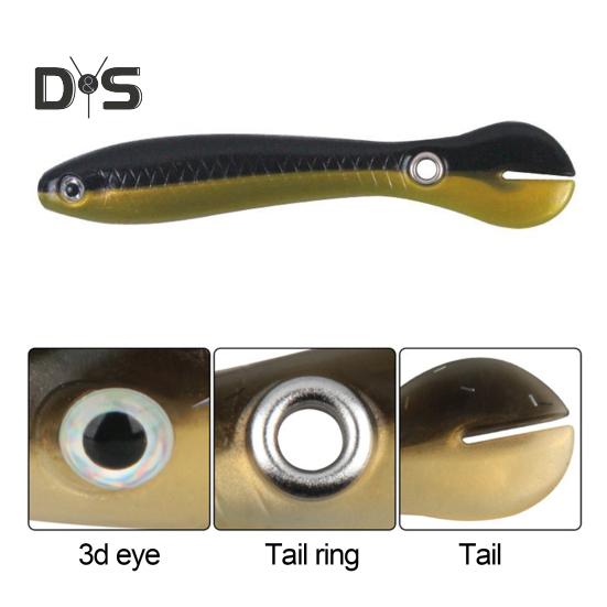 1/3/5Pcs 6.7CM/2G Soft Loach Lure PVC Bionic Loach with Hole Artificial Fishing Bait Saltwater Freshwater Bass Walleye Trout Snakehead Fishing