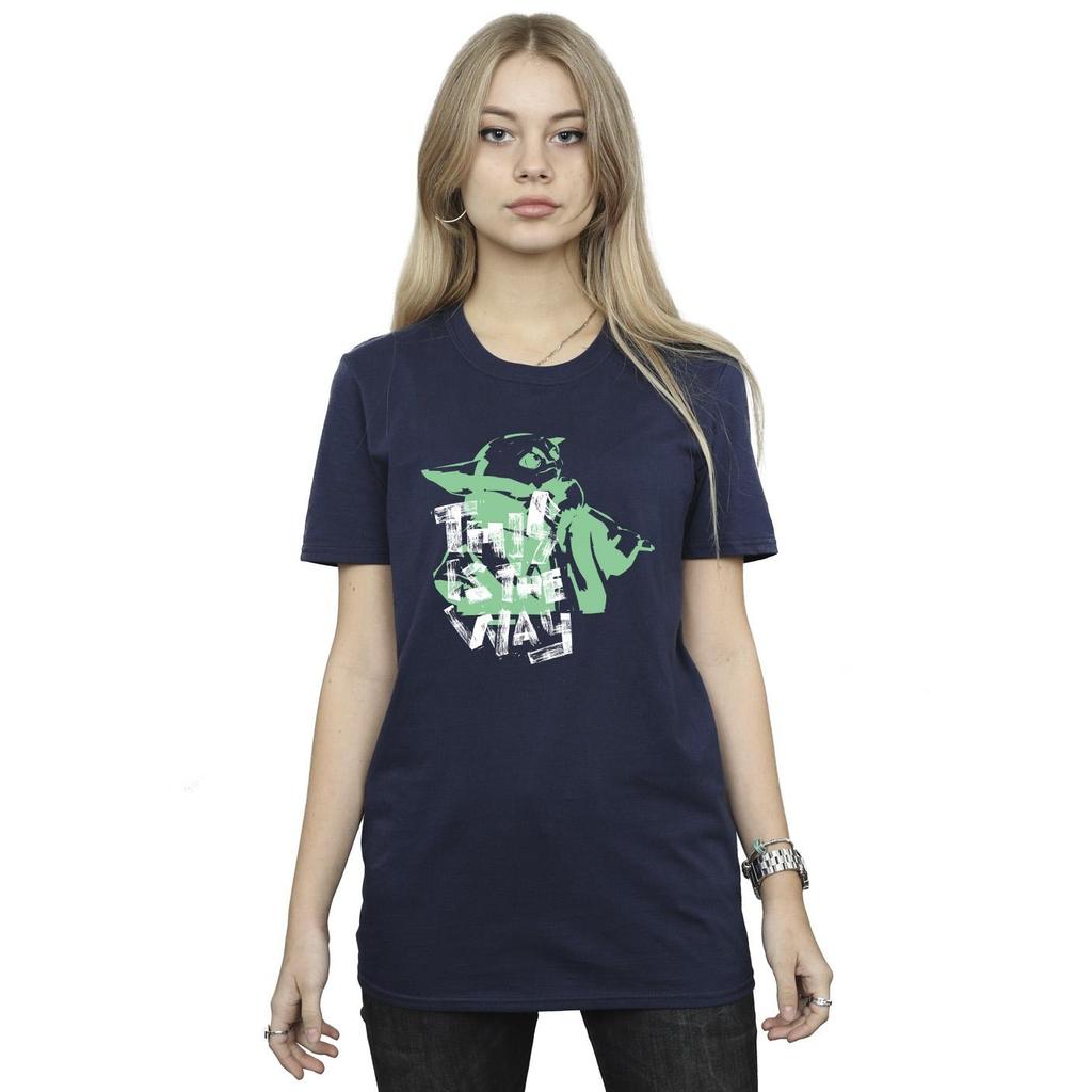 STAR WARS Womens/Ladies The Mandalorian This Is The Way Grogu Cotton Boyfriend T-Shirt