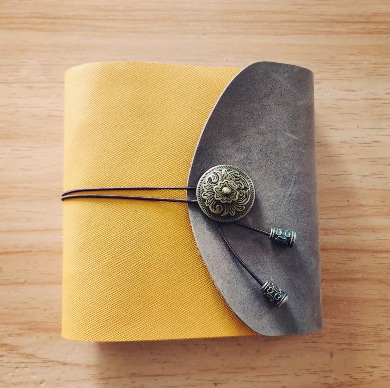 Винтажный фотоальбом из натуральной кожи, 4 размера, небольшой фотоальбом со вставкой, памятный альбом, альбом для хранения чеков. 6A